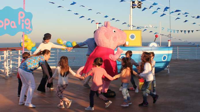 Amscan Peppa Pig Piratin Kinderkostüm – Inkl. Kleid, Hut, Karte & Papagei, Größe 104 Cm