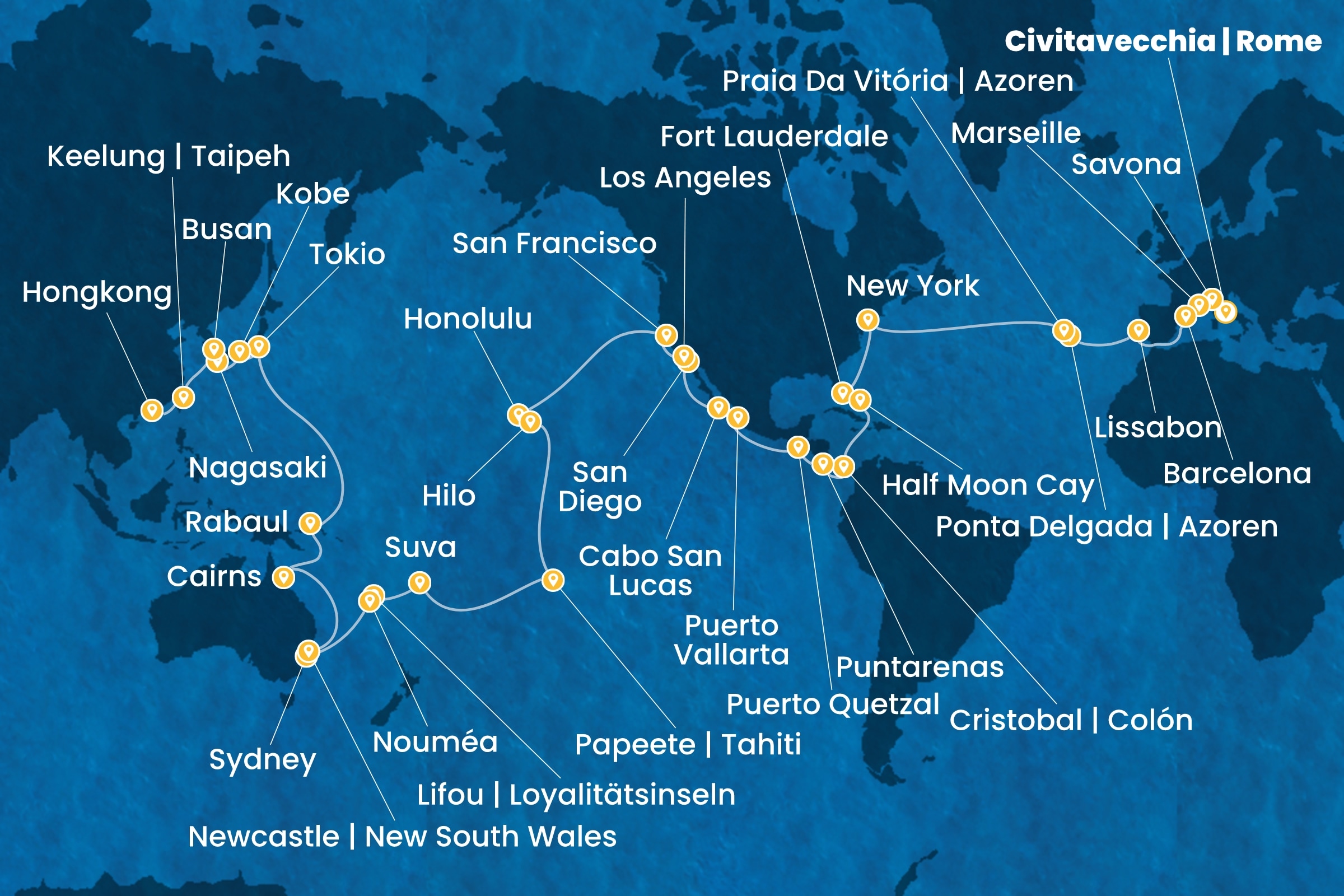 Weltreisen  ab Civitavecchia | Rom