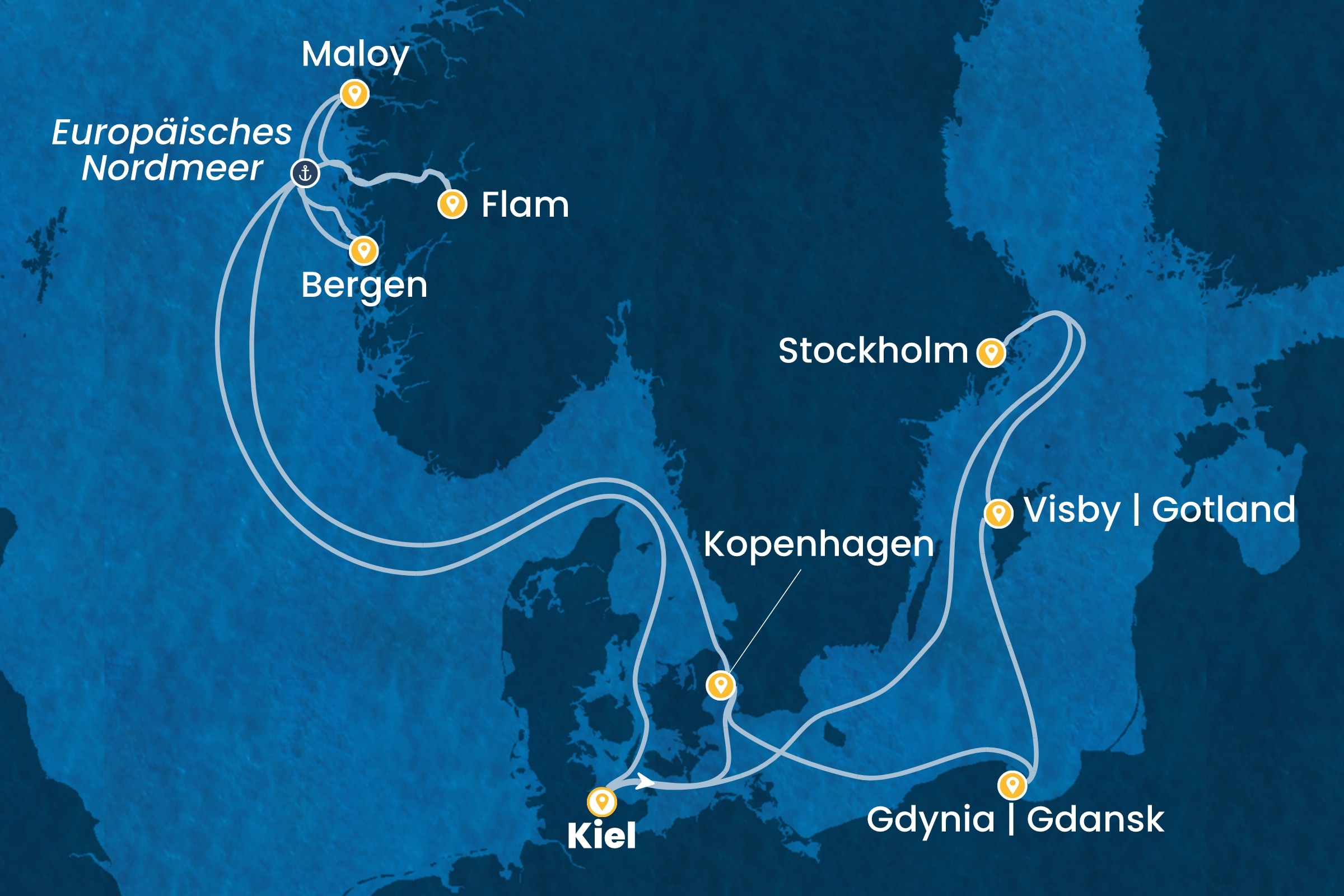 Nordeuropa und Fjorde ab Kiel