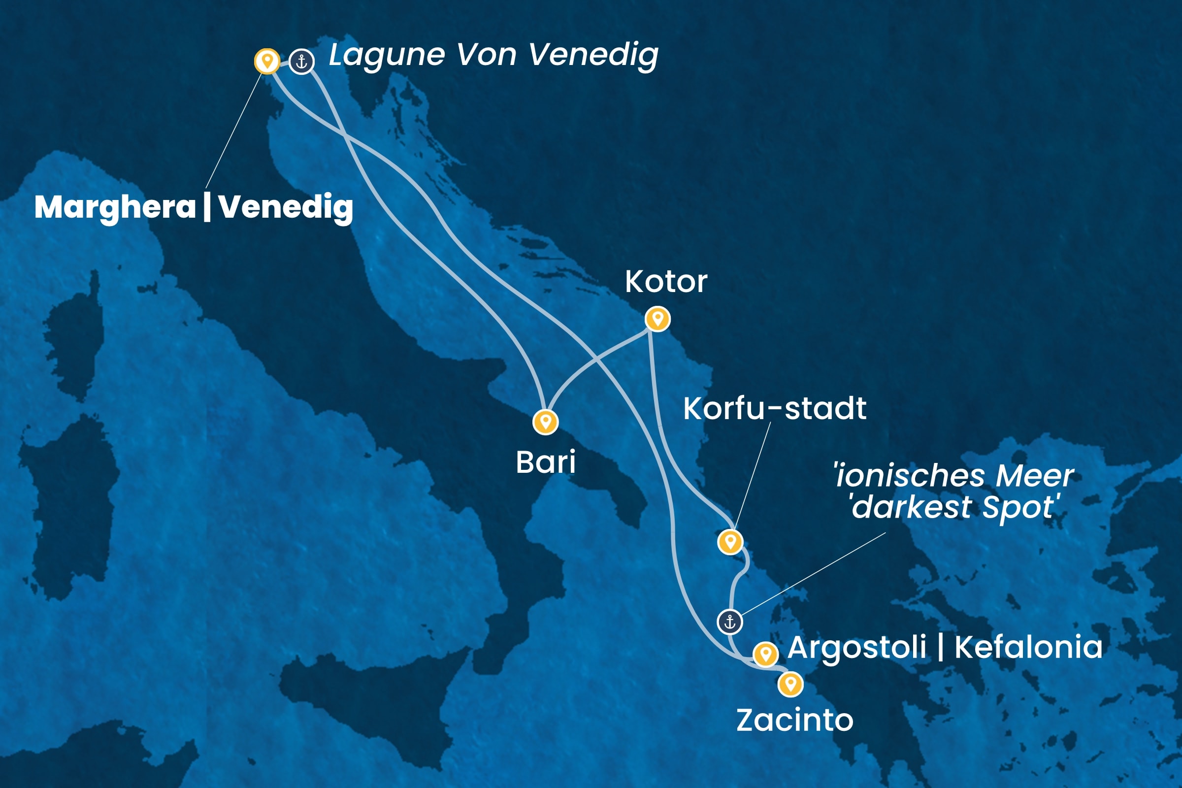 Östliches Mittelmeer ab Marghera | Venedig