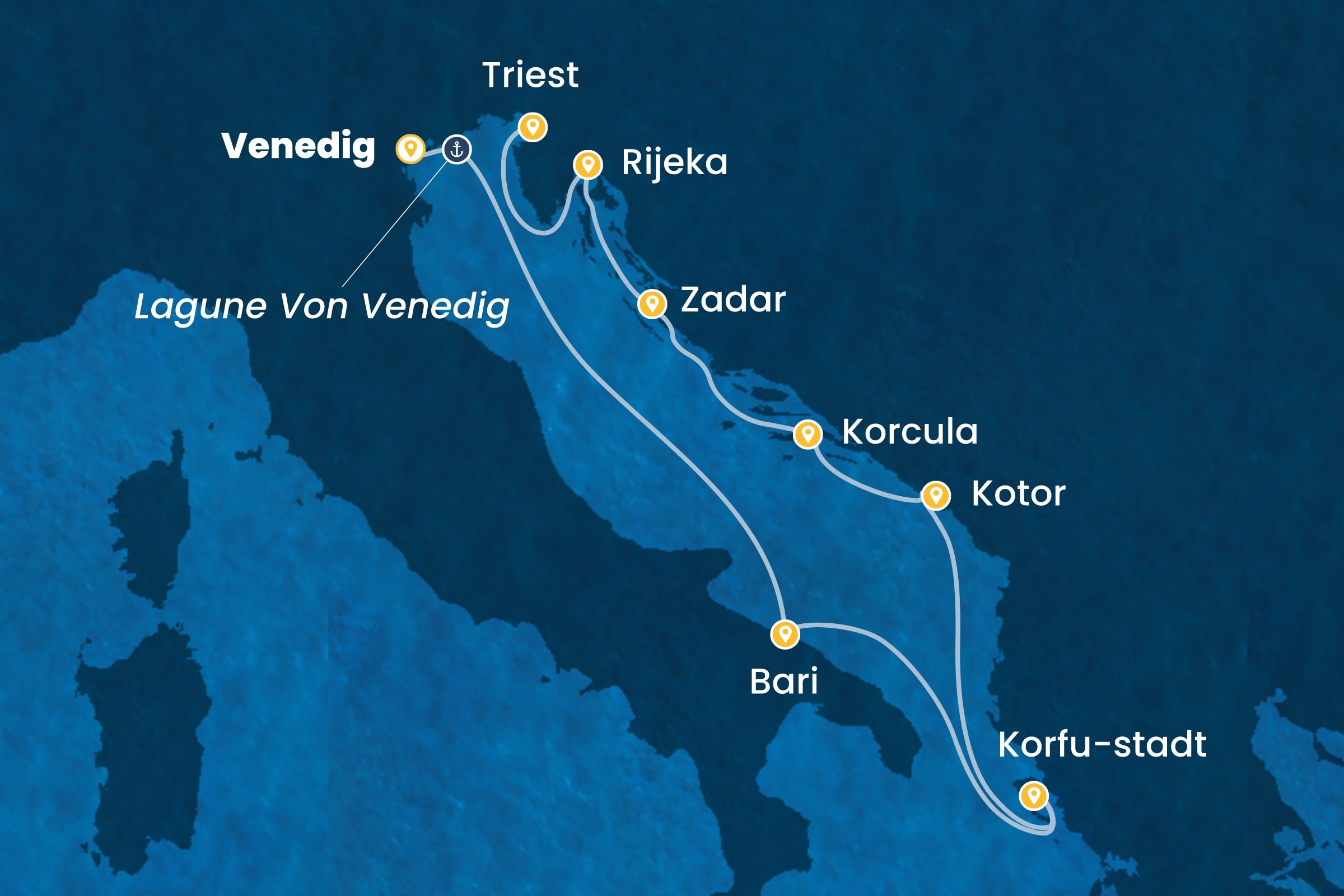 Östliches Mittelmeer ab Marghera | Venedig