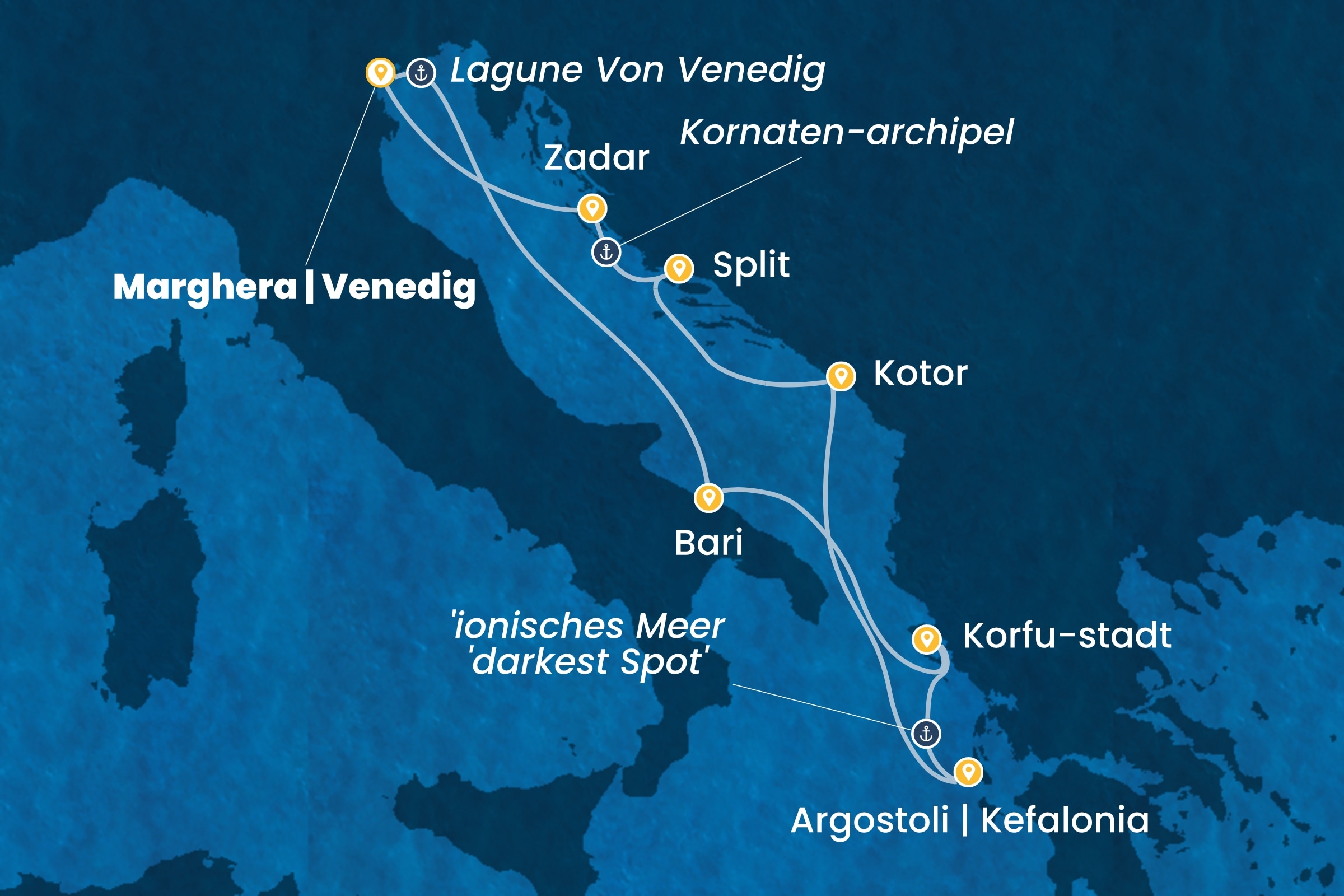 Östliches Mittelmeer ab Marghera | Venedig