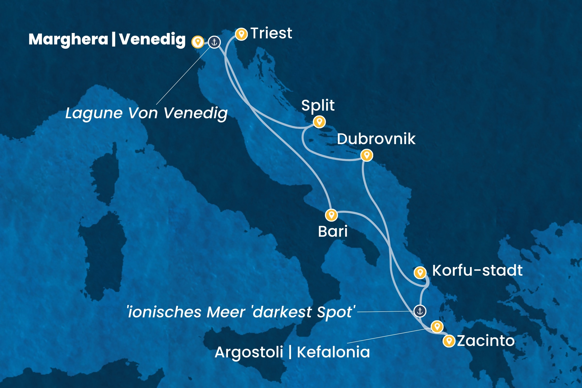 Östliches Mittelmeer ab Marghera | Venedig