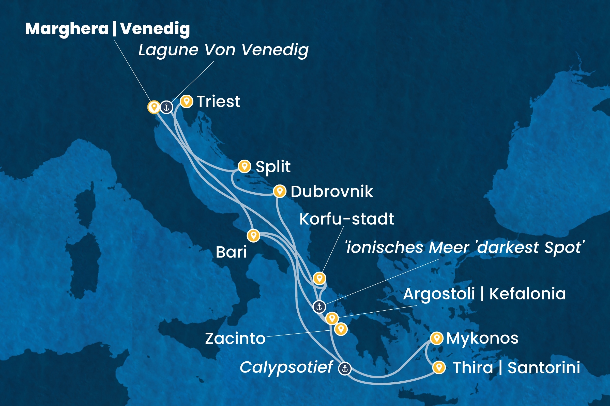 Östliches Mittelmeer ab Marghera | Venedig