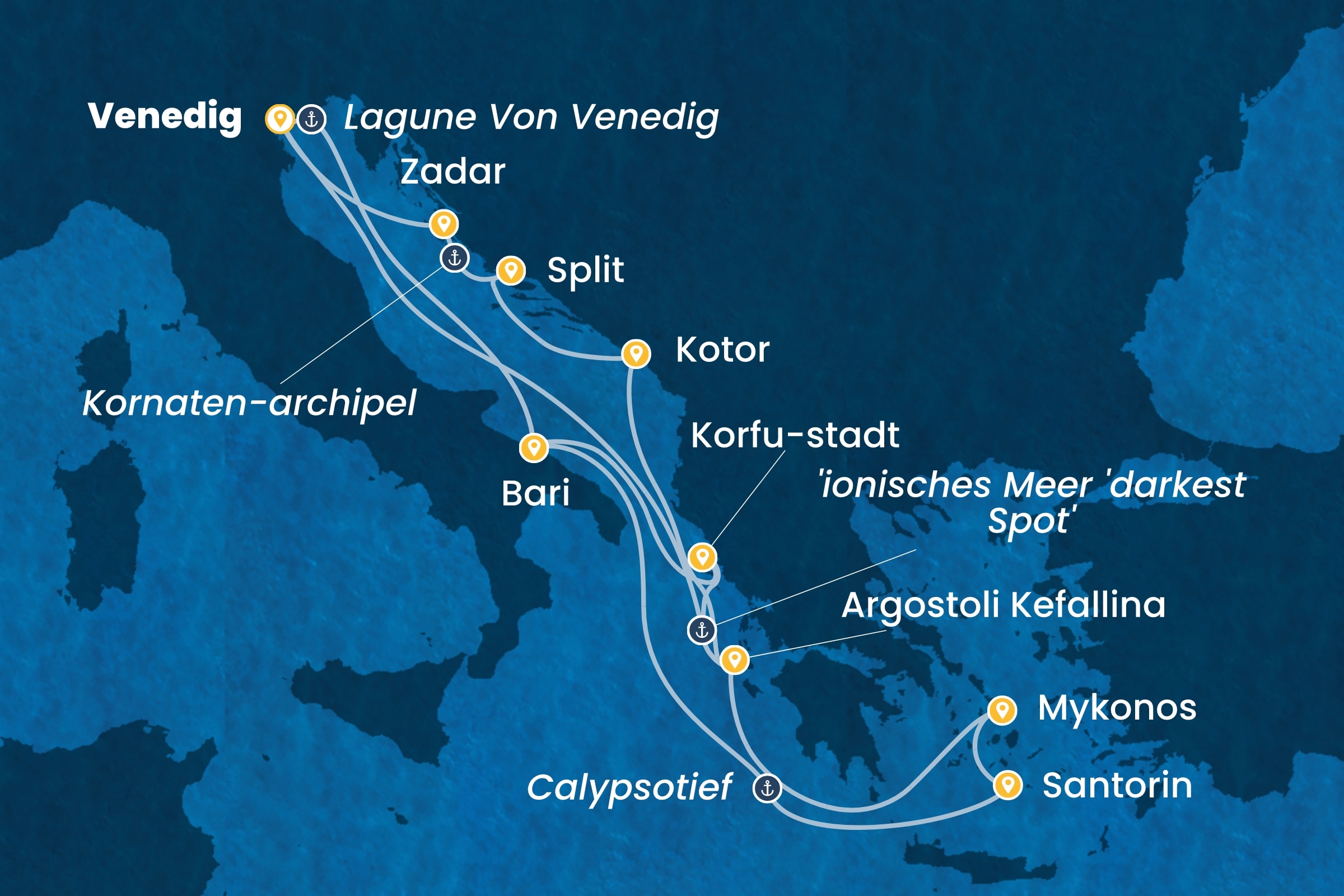 Östliches Mittelmeer ab Marghera | Venedig