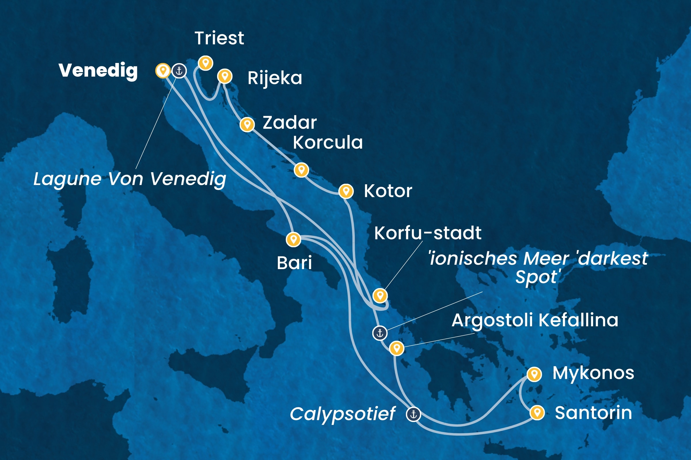 Östliches Mittelmeer ab Marghera | Venedig