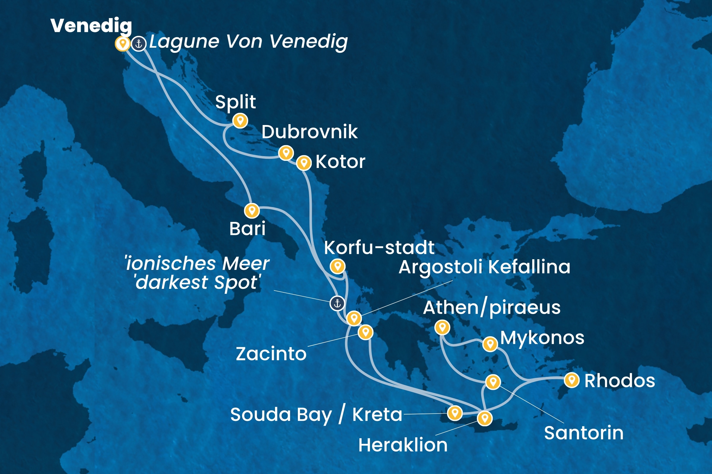 Östliches Mittelmeer ab Marghera | Venedig