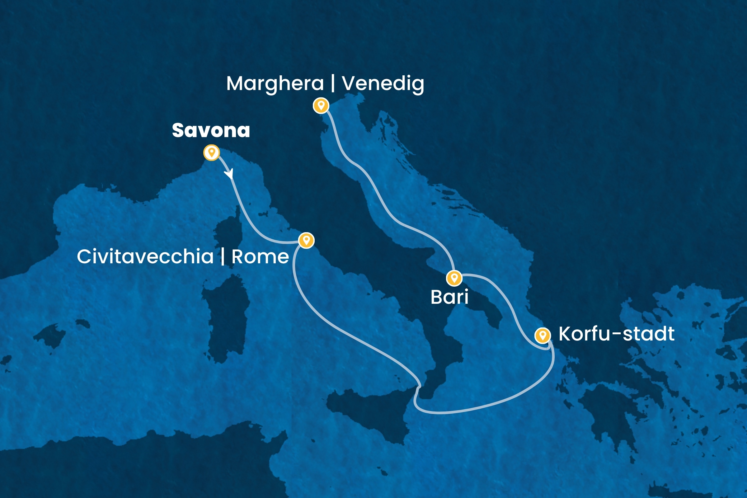 Östliches Mittelmeer ab Savona