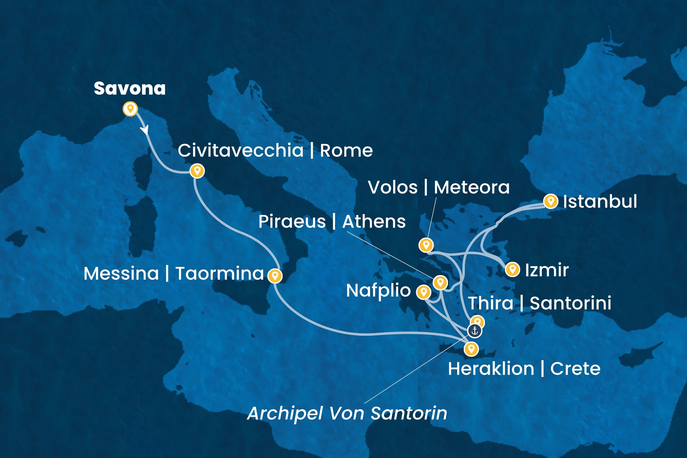 Östliches Mittelmeer ab Savona