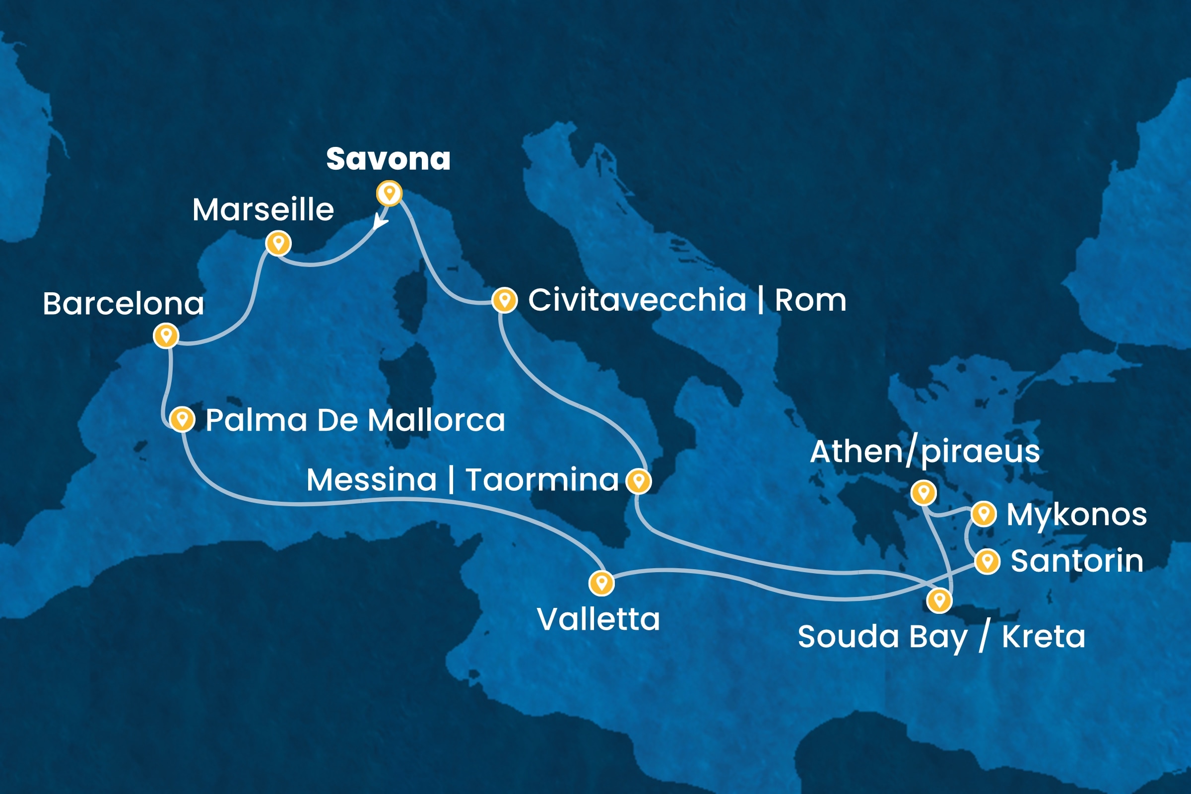 Östliches Mittelmeer ab Savona
