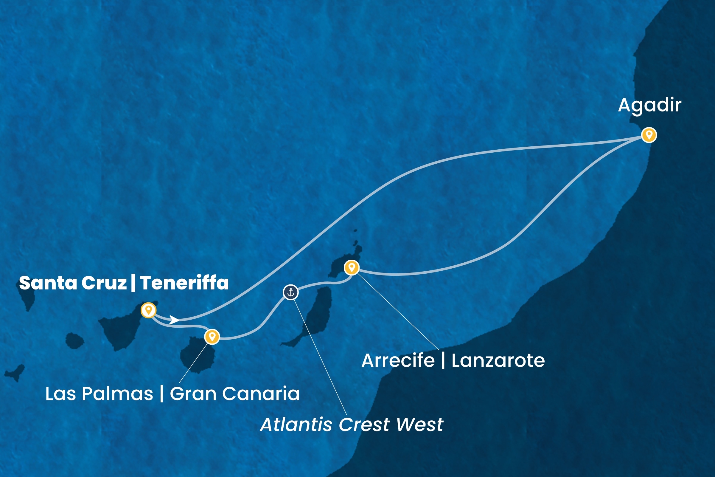 Kanarische Inseln und afrikanische Küste ab Santa Cruz | Teneriffa