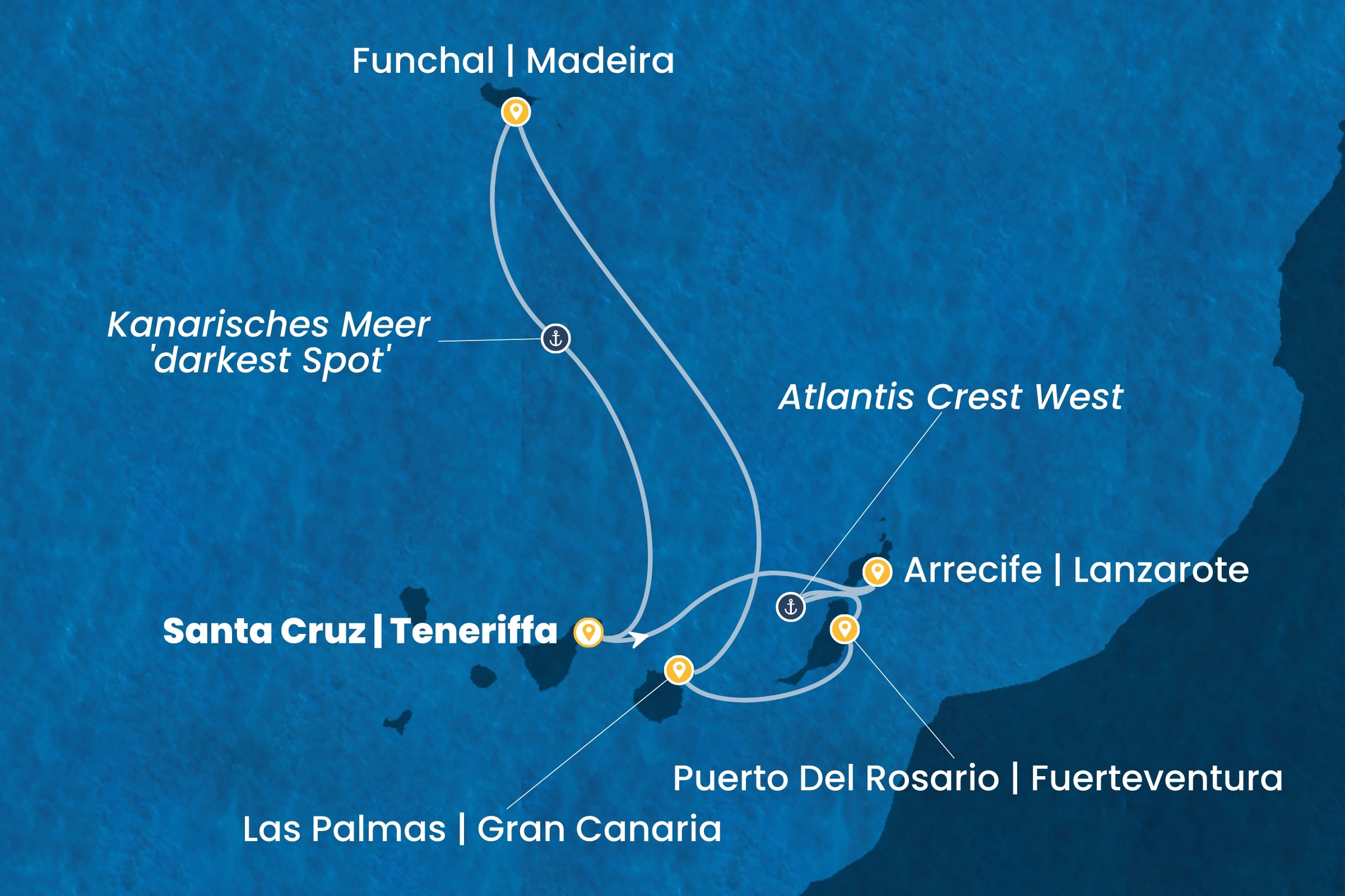 Kanarische Inseln und afrikanische Küste ab Santa Cruz | Teneriffa