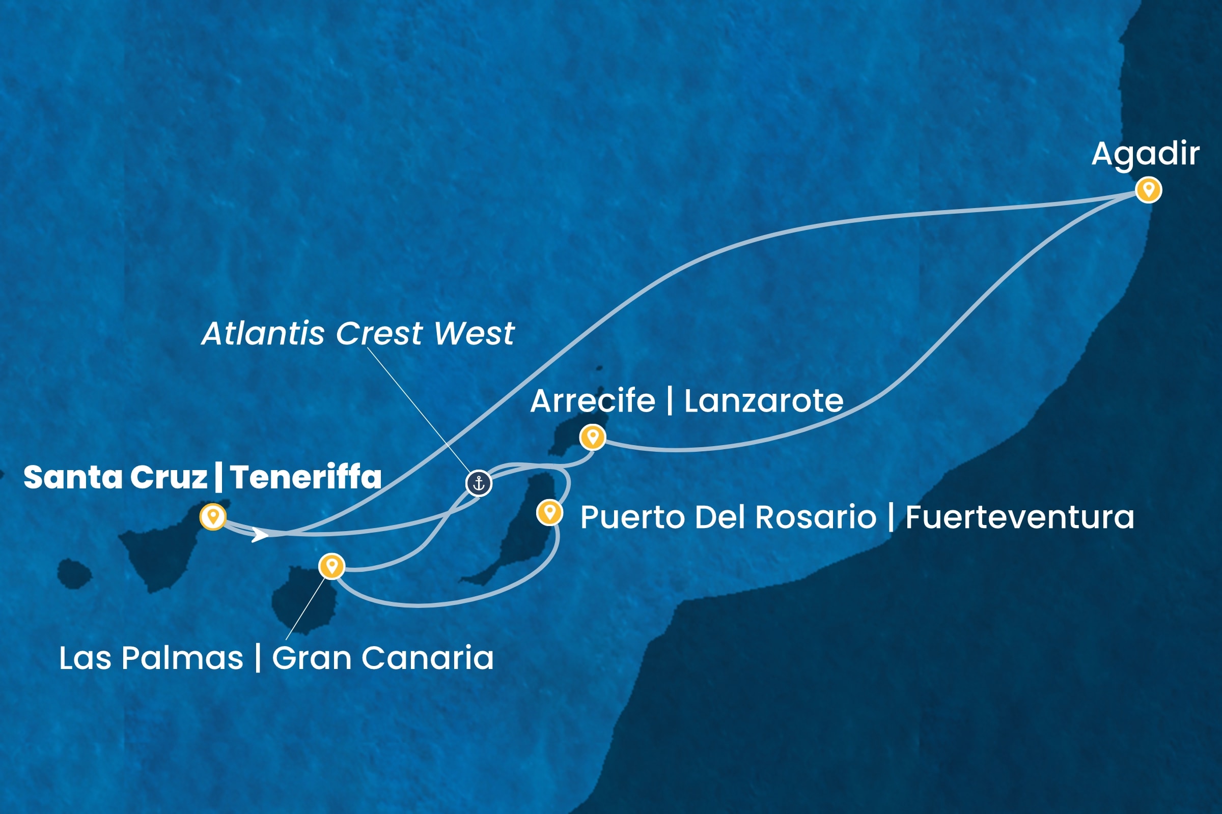 Kanarische Inseln und afrikanische Küste ab Santa Cruz | Teneriffa