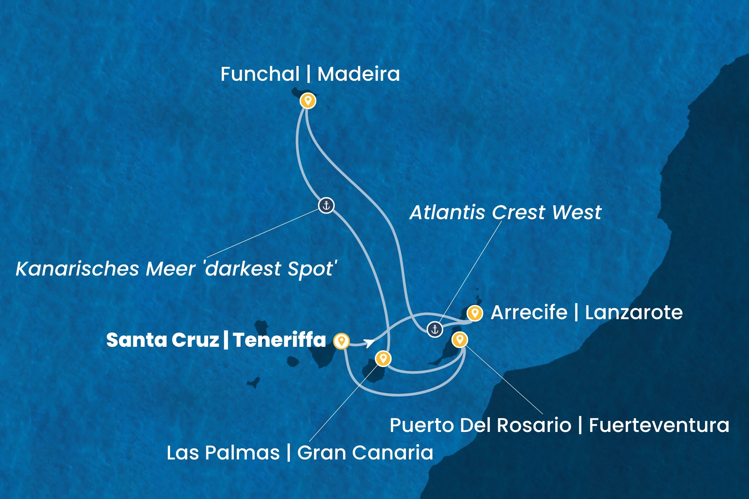 Kanarische Inseln und afrikanische Küste ab Santa Cruz | Teneriffa